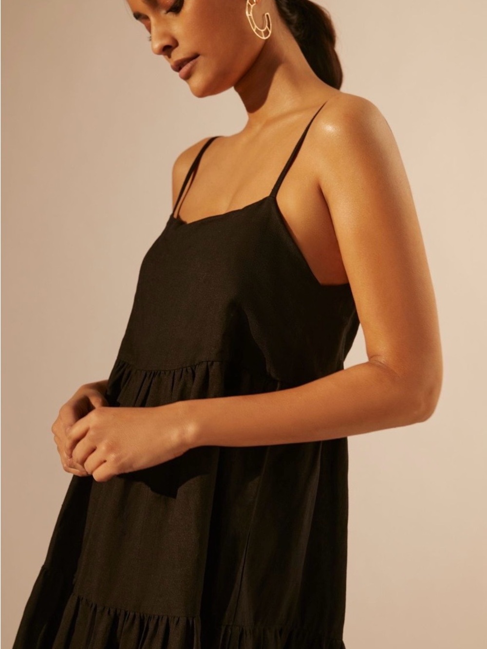 Anthropologie Isabella Black Tiered Maxi Dress - Picture 4 of 5